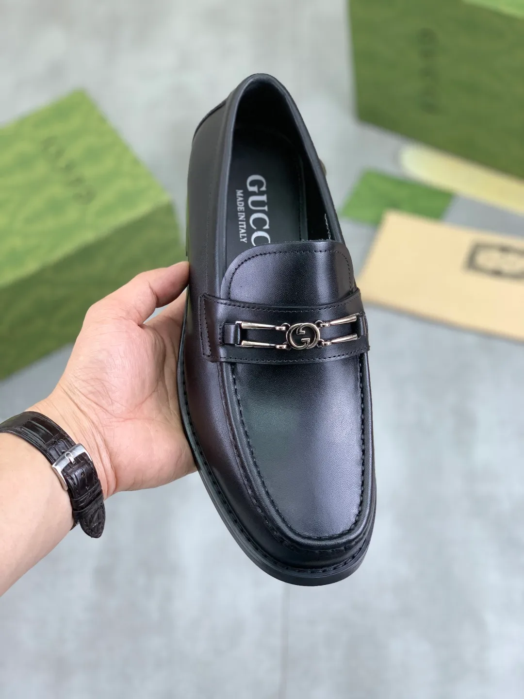 Men's men's shoes 💰P480 [New style] Water-dyed cowhide 💰💎💎💎 [Gucci] GUCCI high-end men's formal business leather shoes, original order 1:1 authentic goods! Original imported high-end open-edge beaded calfskin, original metal buckle, imported first-layer cowhide lining for feet, original outsole, men's shoe size: 38-45, 4️⃣ colors available